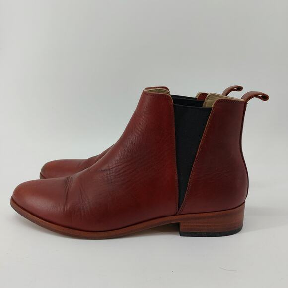 Nisolo Women's Booties Size 9 Leather Burgundy Brown Chelsea - Picture 12 of 13